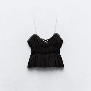 NWT ZARA little bow textured top